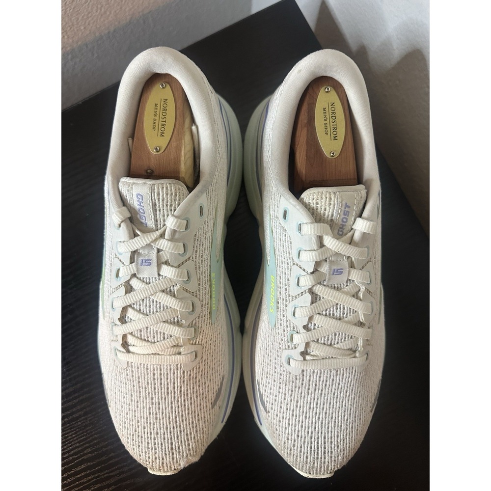 Brooks Ghost 15 Women's Running Shoes Size 8 B White Oyster Viola 1203801B130 - Picture 3 of 10